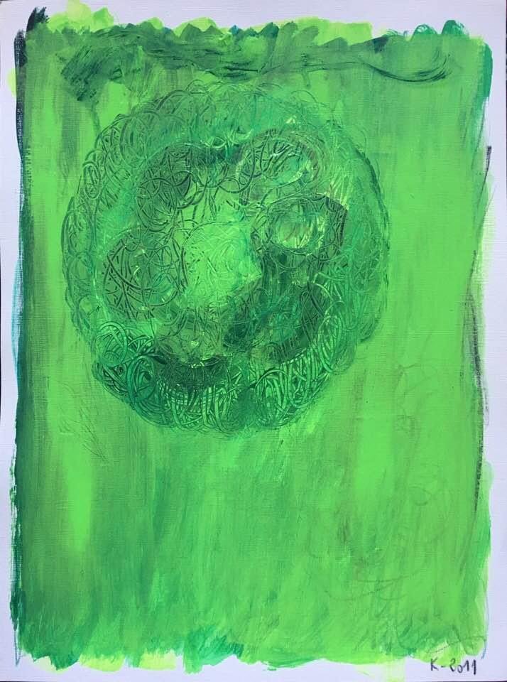 "Green Death / By Cy By (XX)", for Cy Twombly