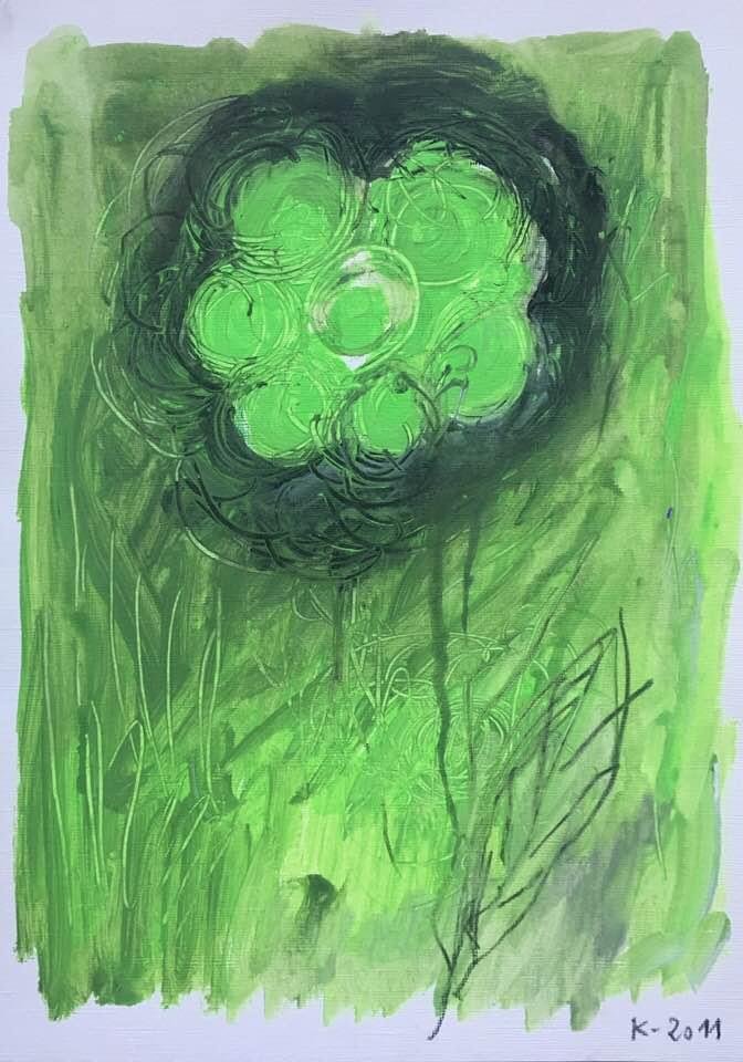 "Green Death / By Cy By (XXII)", for Cy Twombly