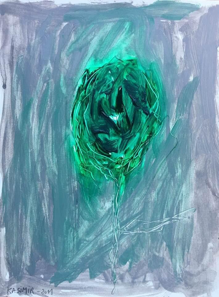 "Green Death / By Cy By (XXIII)", for Cy Twombly