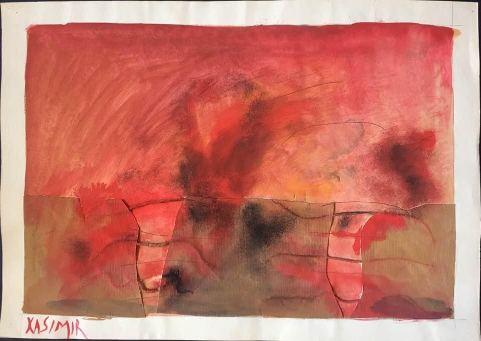 "Collage avec ficelles et papier/Passage pour l'Enfer", pour Dante Alighieri (1977)