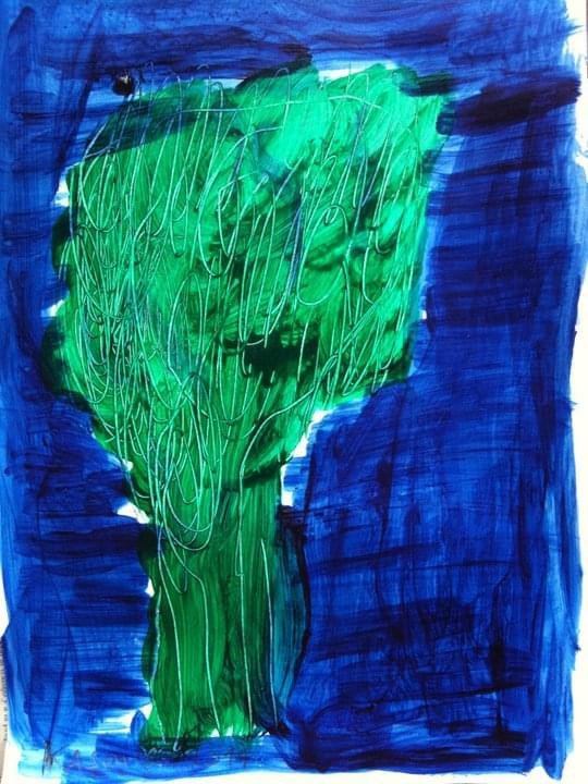 "Green night (I)", for Alberto Giacometti