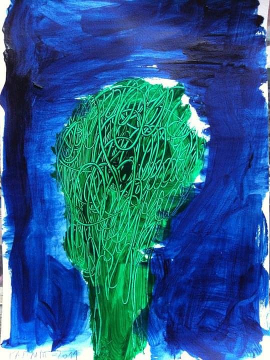 "Green night (II)", for Alberto Giacometti