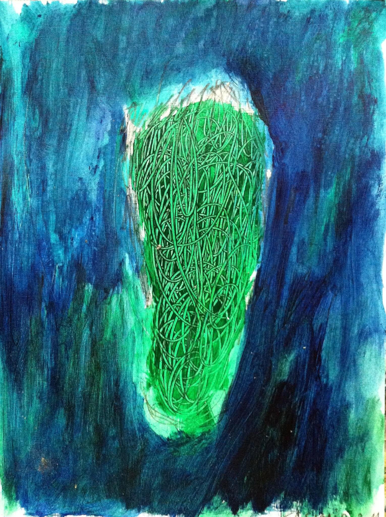 "Green night (IV)", for Alberto Giacometti