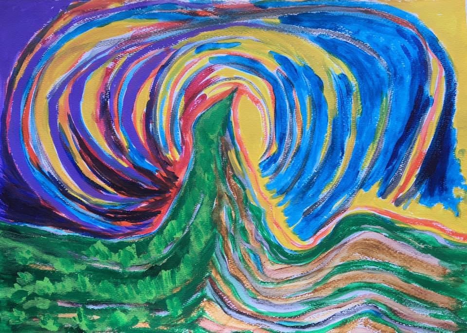 "L'arbre mystique encerclé par les nuages (XVIII)" (2016)