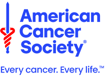 American Cancer Society logo with a red torch and blue text that reads "American Cancer Society" and slogan "Every cancer. Every life."