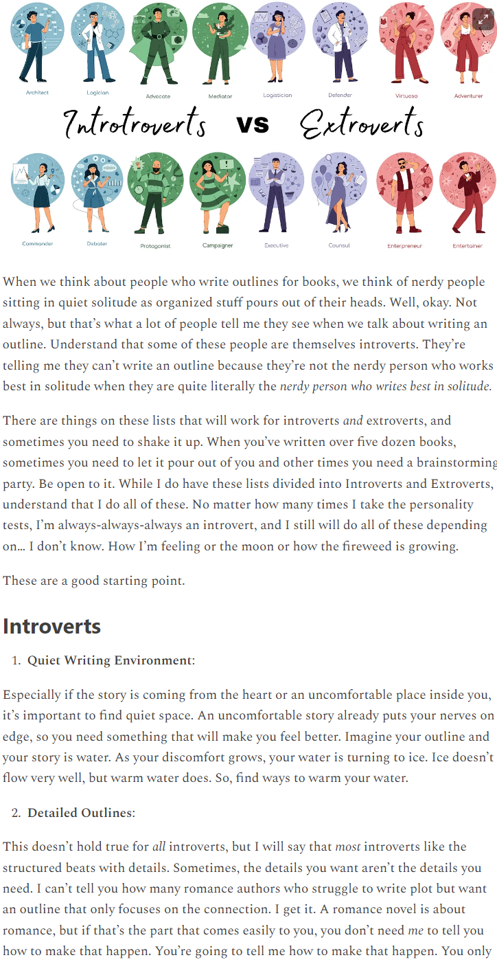 Picture of authority content post published by Real Indie Author helping introvert and extrovert authors understand their productivity differences.