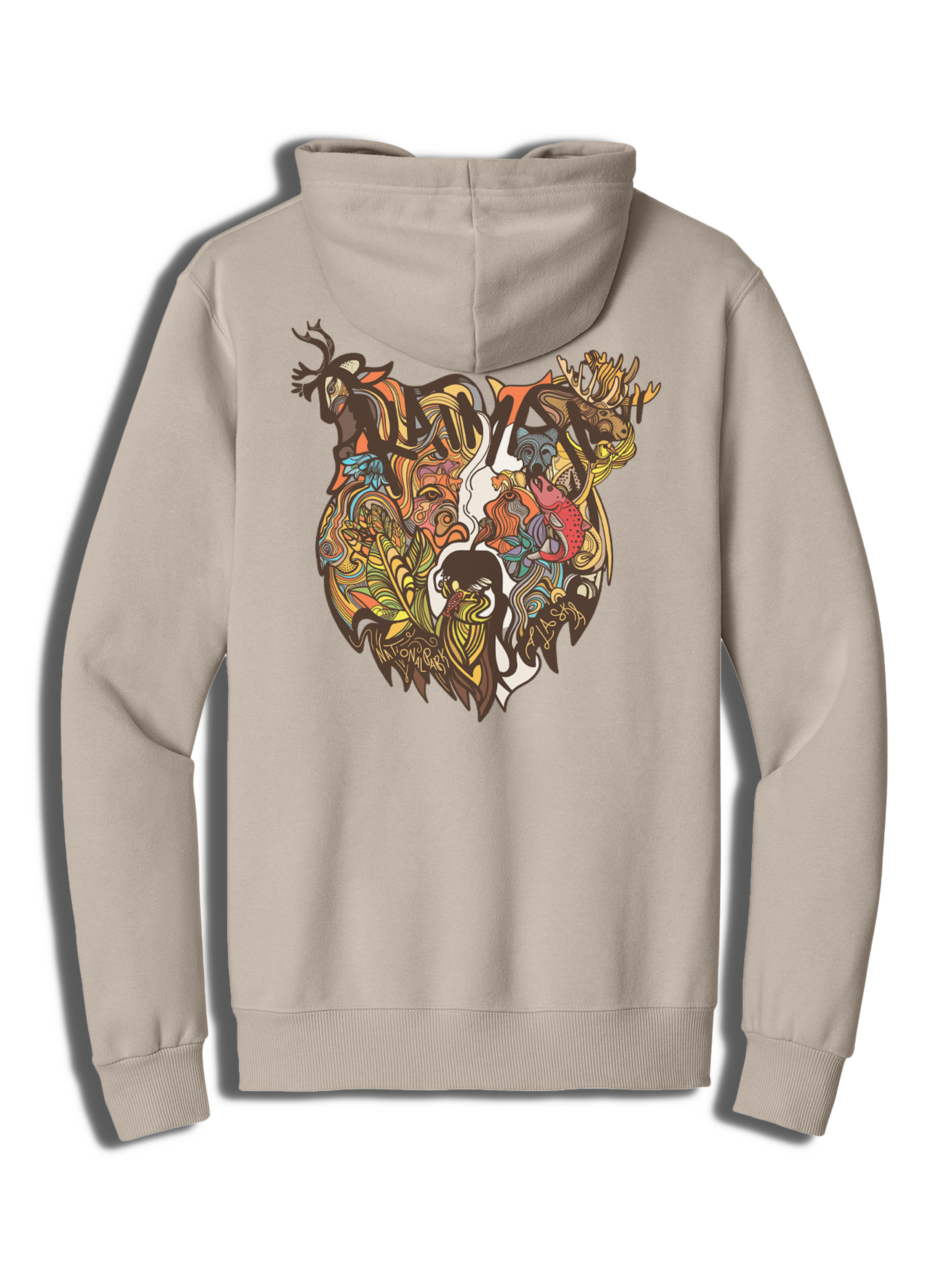 Katmai Bear Head Hoodie Back1.png
