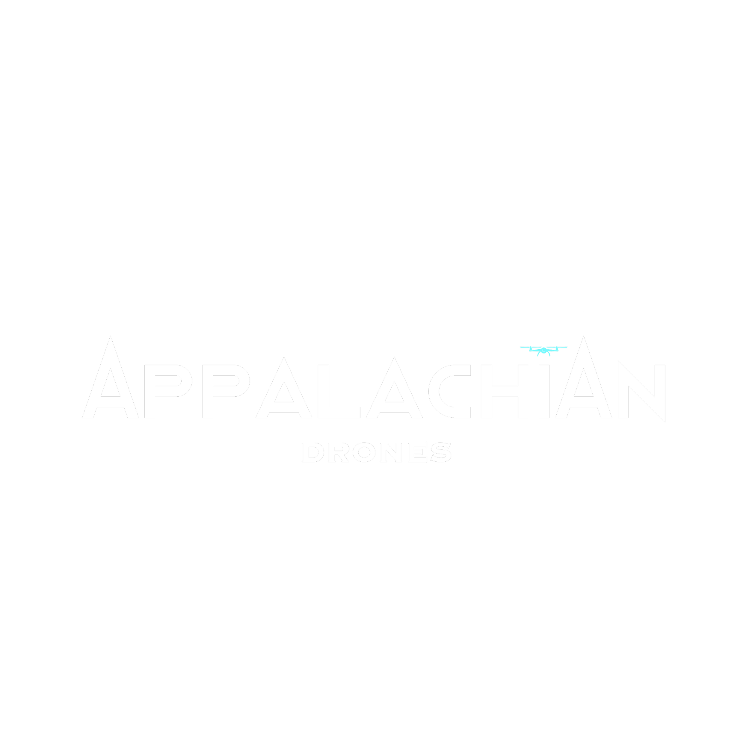 Logo for Appalachian Drones featuring the mountain silhouette and a small blue drone graphic.