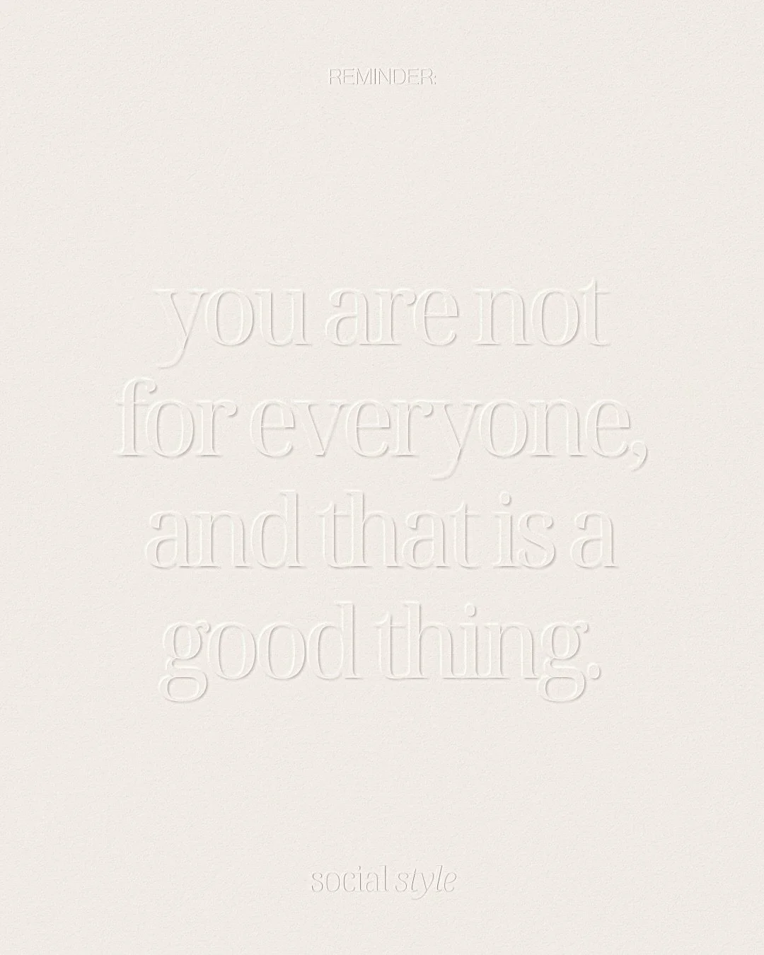 A reminder for anyone building a brand, business or service: You are not meant to be the right fit for everyone. 

The moment you try to appeal to everyone, your message weakens, your positioning blurs and your work loses the clarity that makes it po