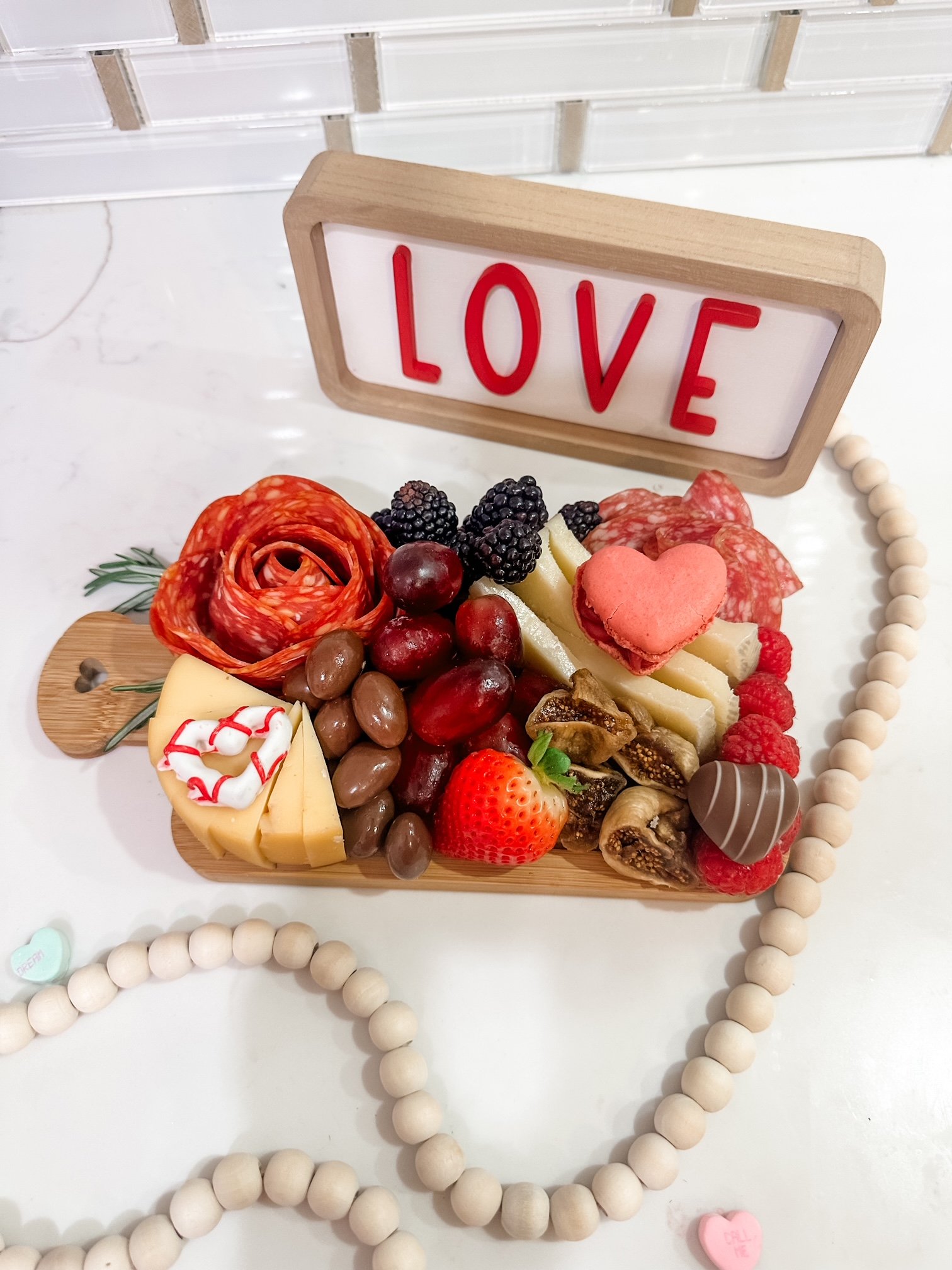 Small Valentine Charcuterie Board For 2