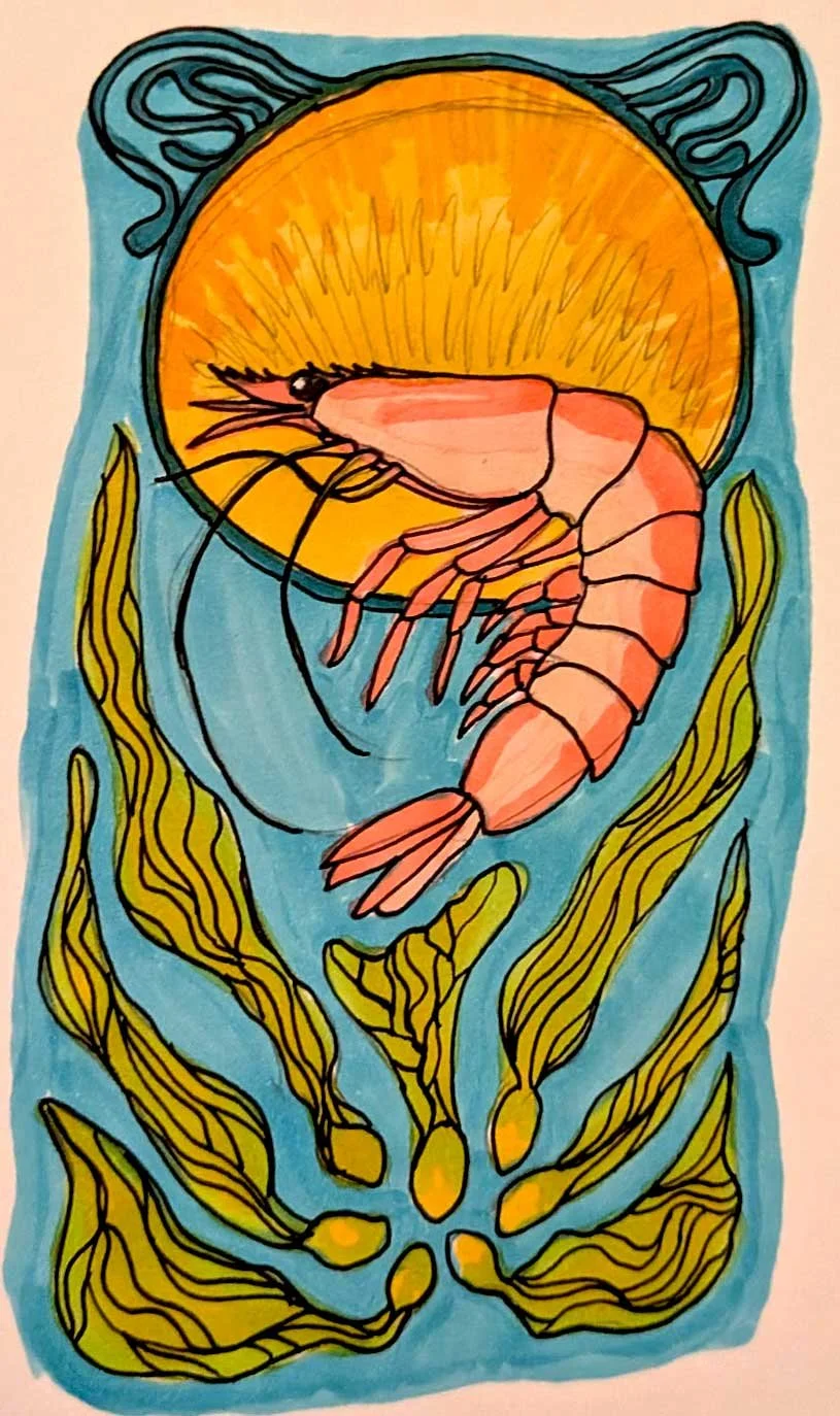 Shrimp Art Nouveau Paint &amp; Sip