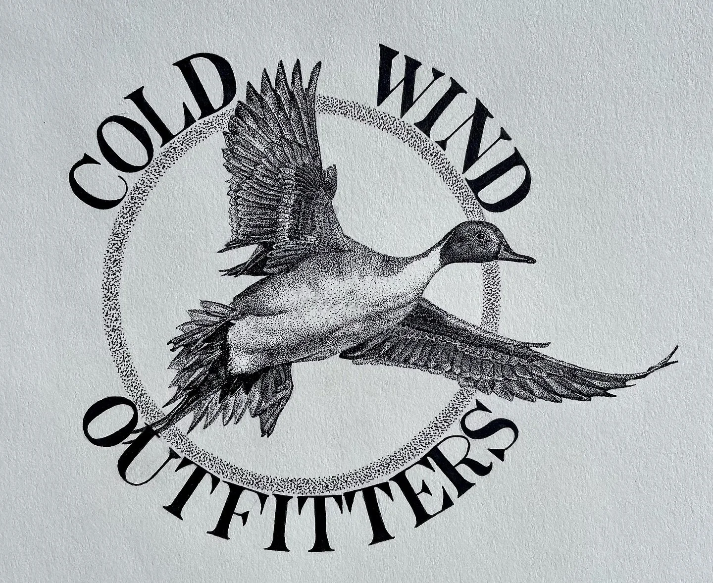 Here&rsquo;s a closer look at another logo for Cold Wind Outfitters. Pintails never disappoint in black and white&hellip; they&rsquo;re such classy looking ducks! 

Reference photo by @steady_on_shot