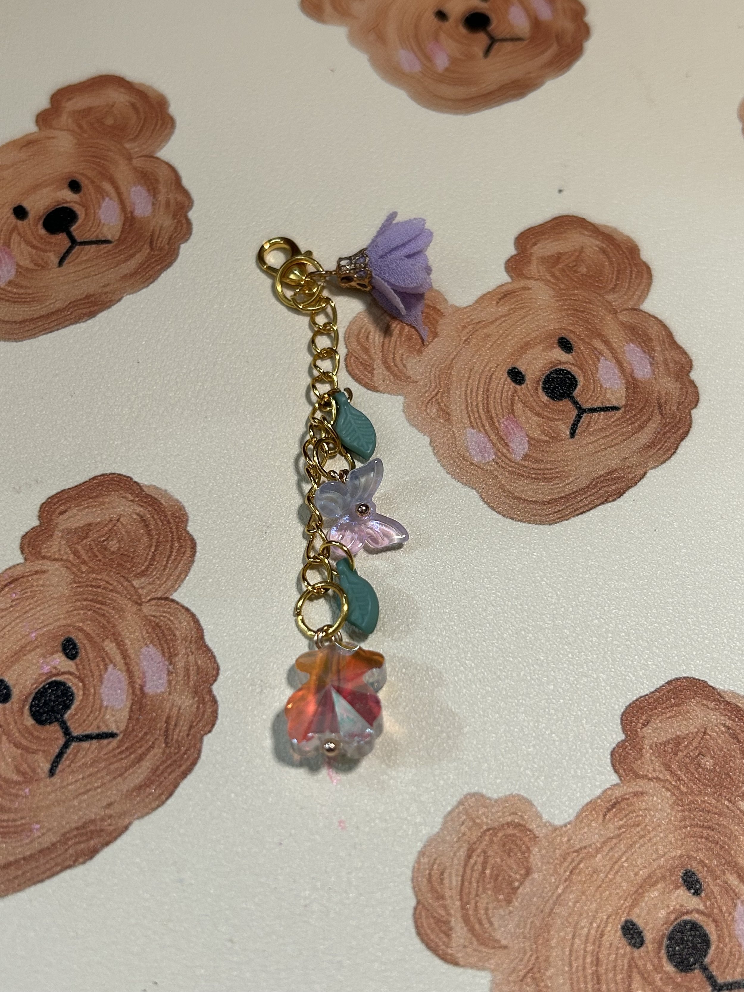 Purple Flower Spine Dangle