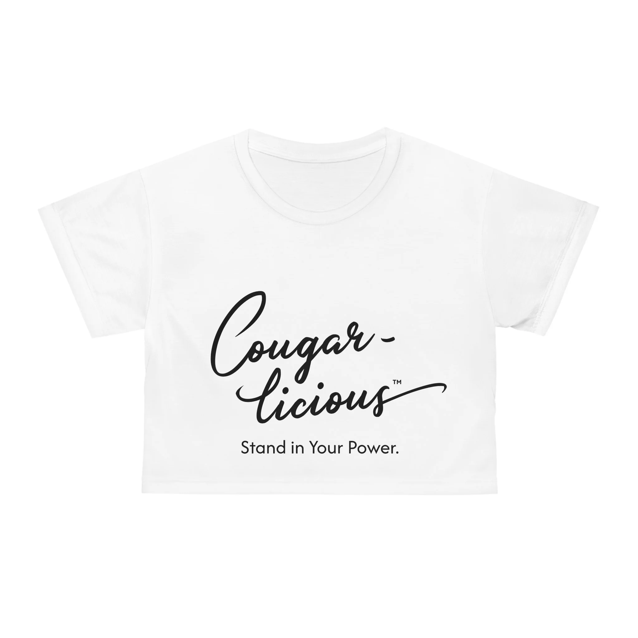 Own your confidence this season with the Cougar-licious™ crop top tee — bold, flirty, and the perfect holiday gift for fierce, fabulous women.