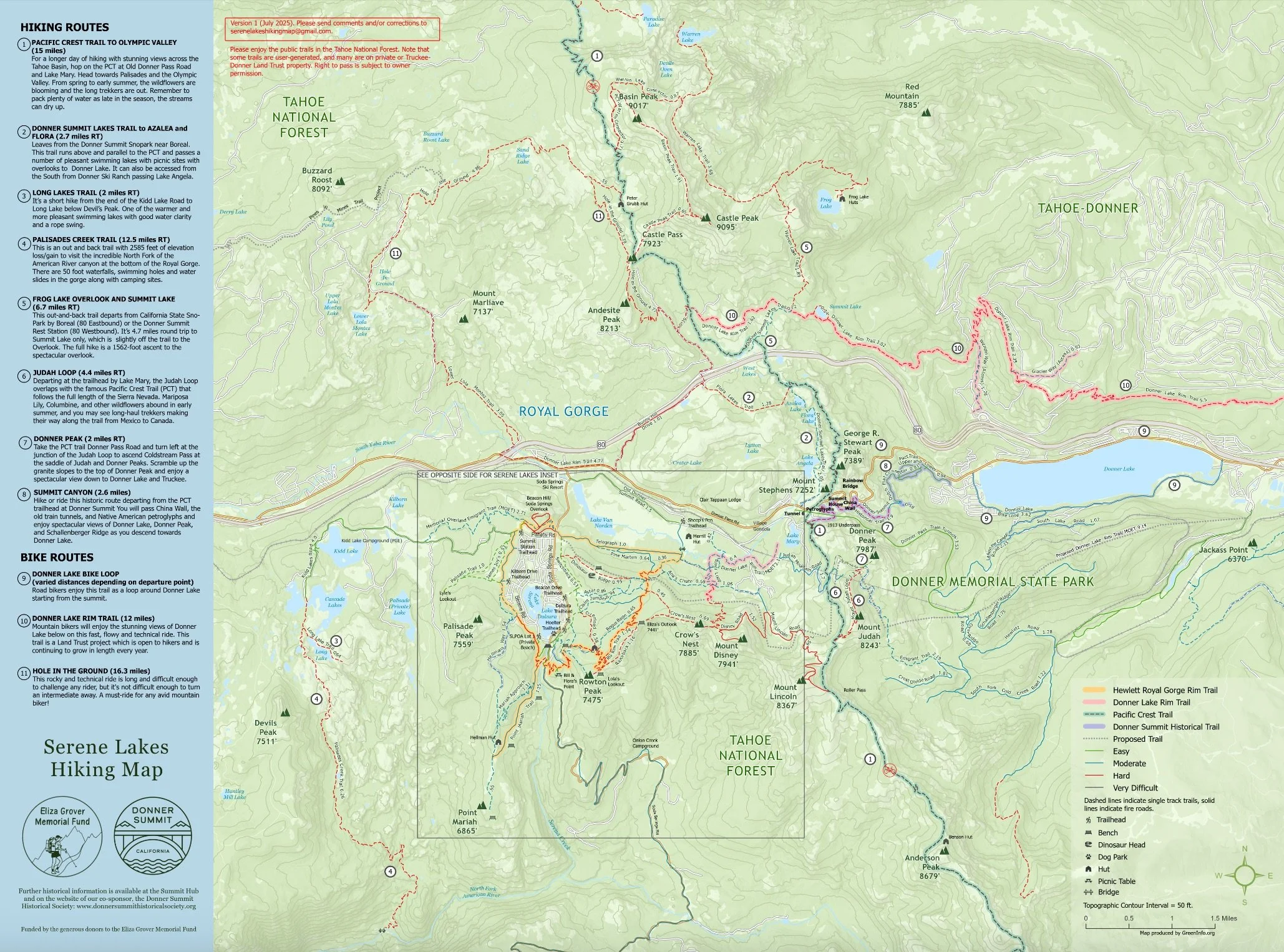 A New Serene Lakes Hiking Map