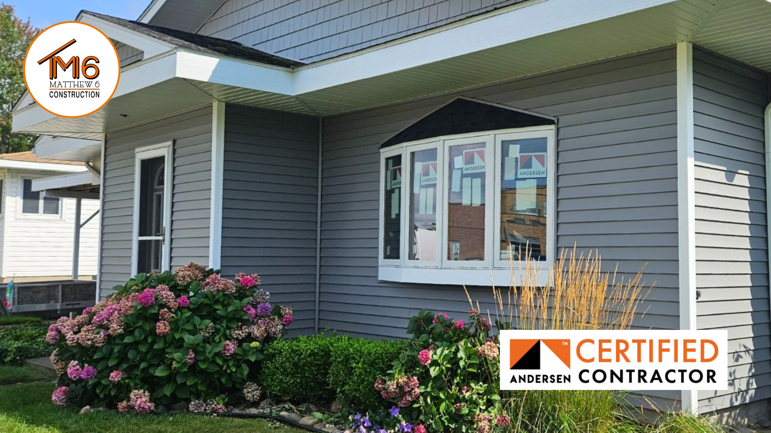 Andersen windows installed in downtown Ludington MI by Andersen Certified Contractors Matthew 6 Construction