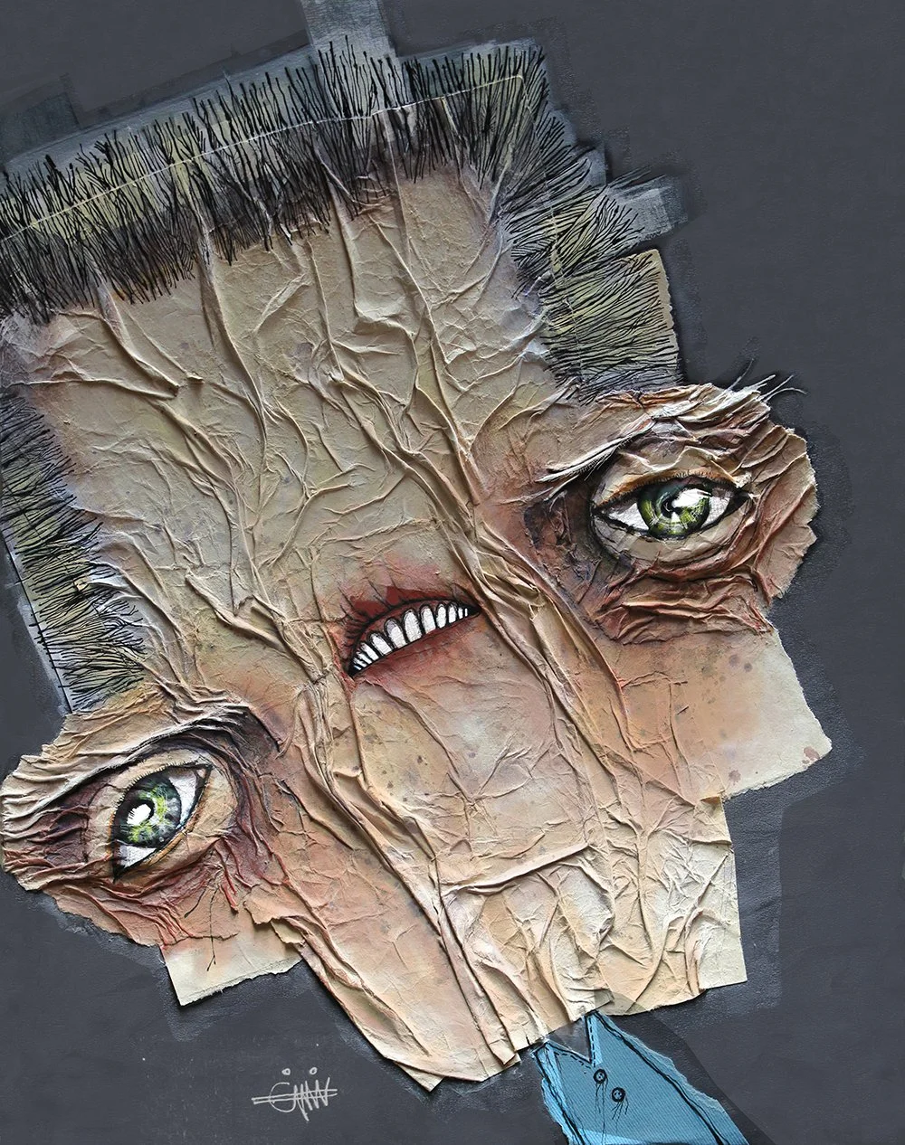 Christopher Walken, mixed media