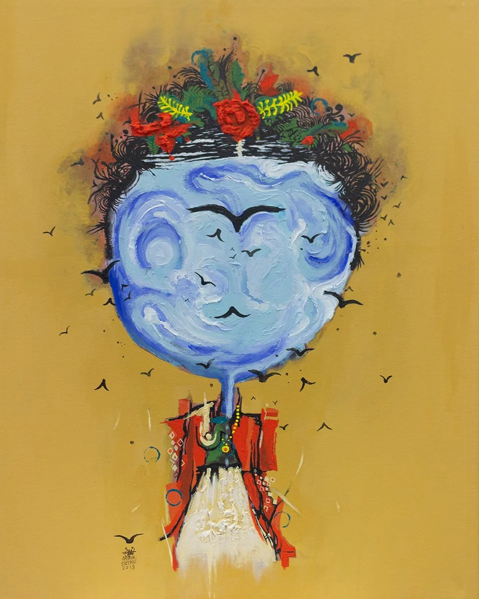 Frida Kahlo #1, mixed media on canvas, 16x20
