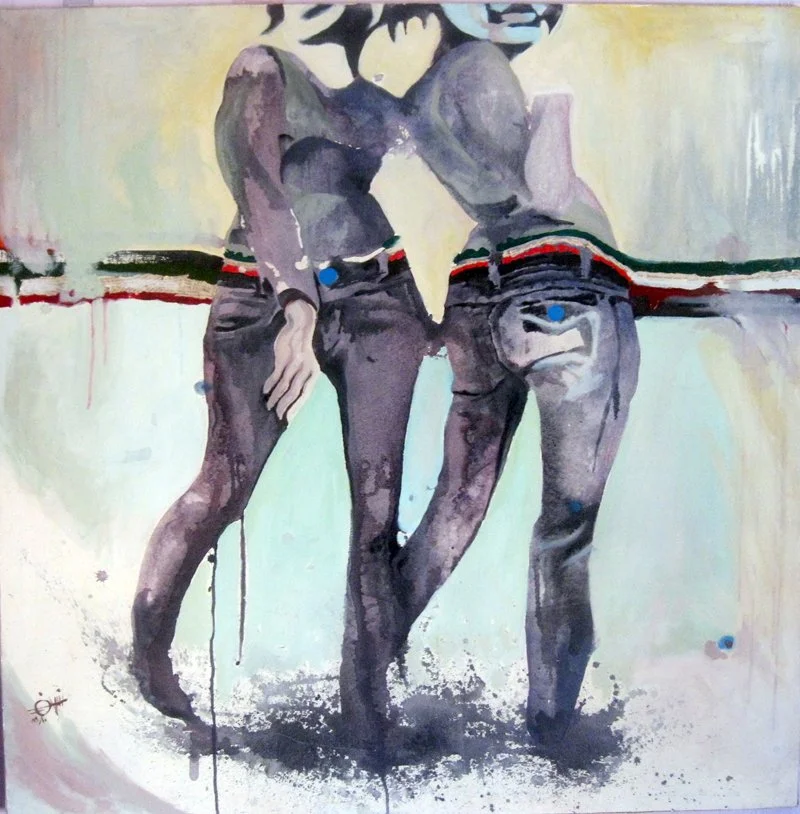 4'x4', acrylic on canvas, Jeans Series (3).2009.jpg