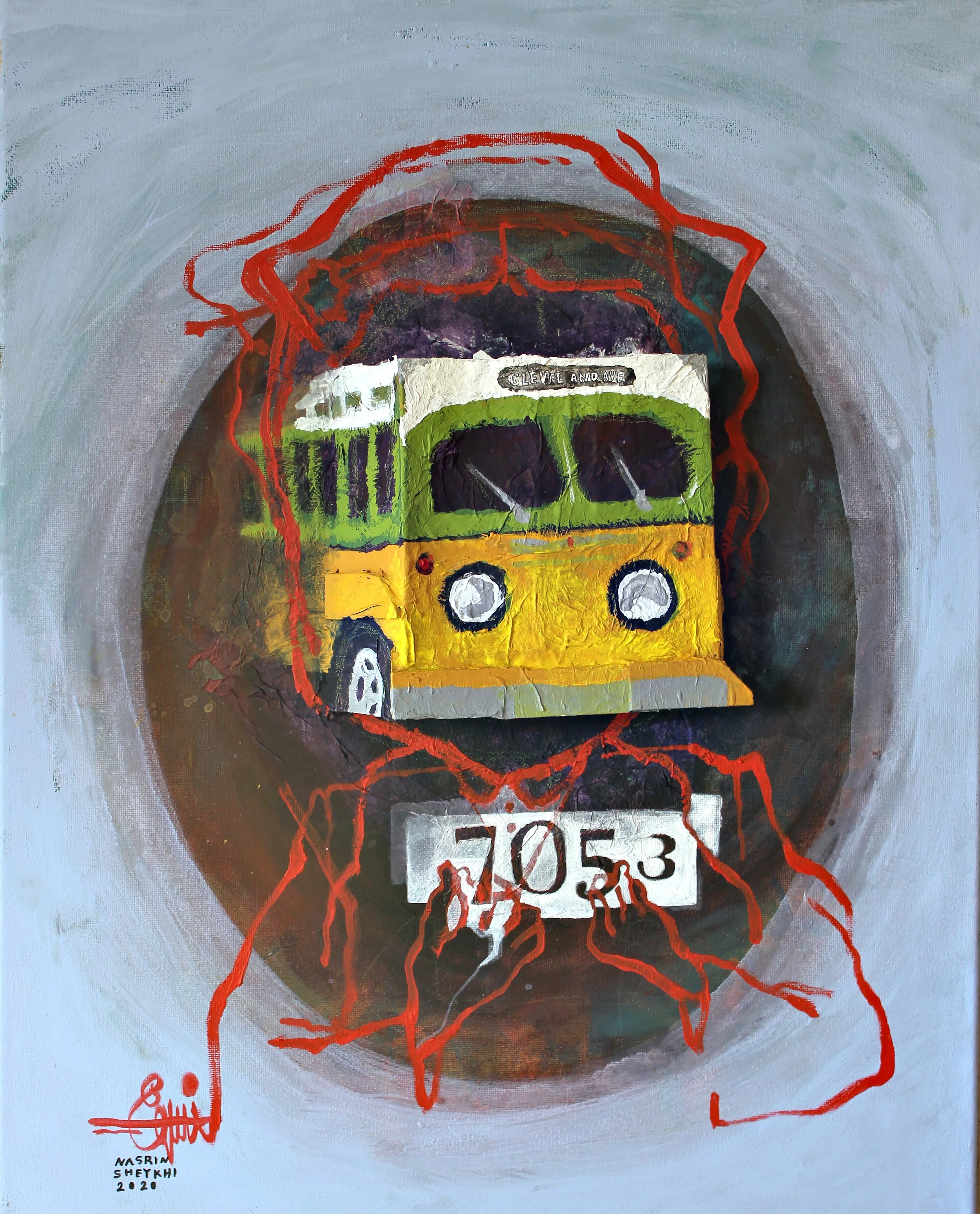 Rosa Park, 2019, mixed media on canvas, 16x20