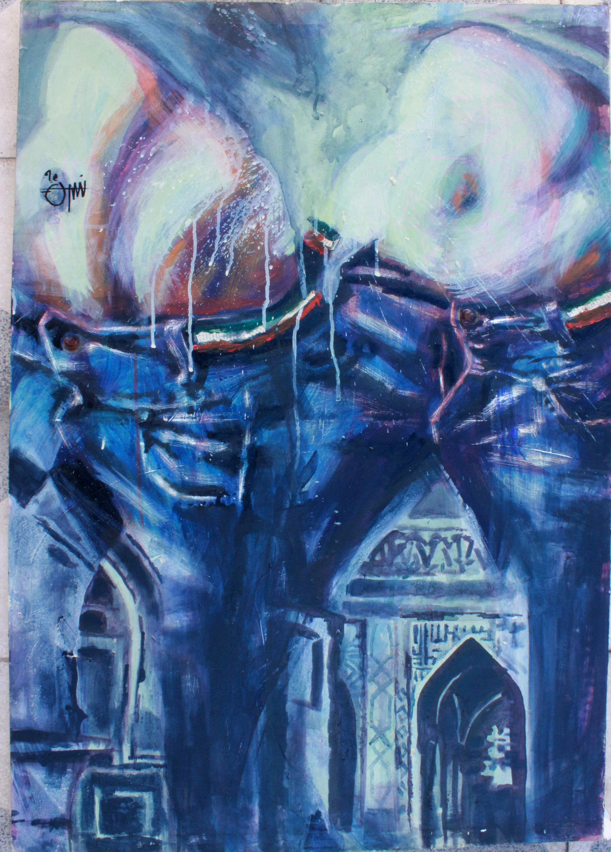 4'x28'', acrylic on canvas, Jeans Series (3),2011.JPG