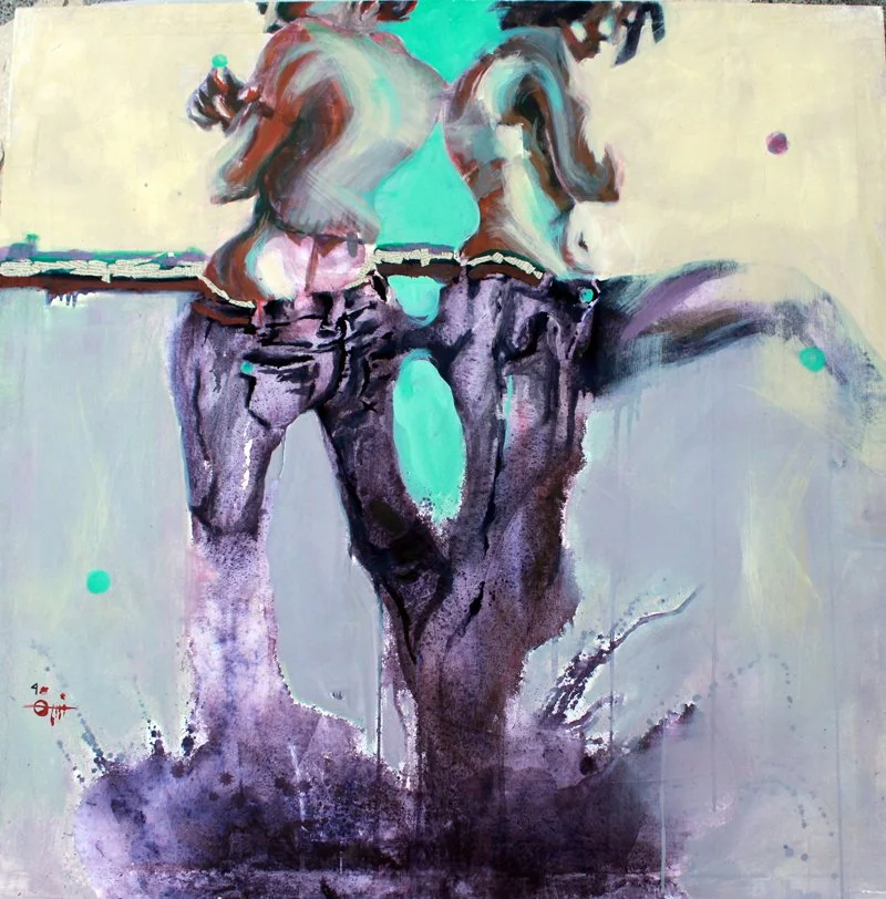 4'x4', acrylic on canvas, Jeans Series,2012.jpg