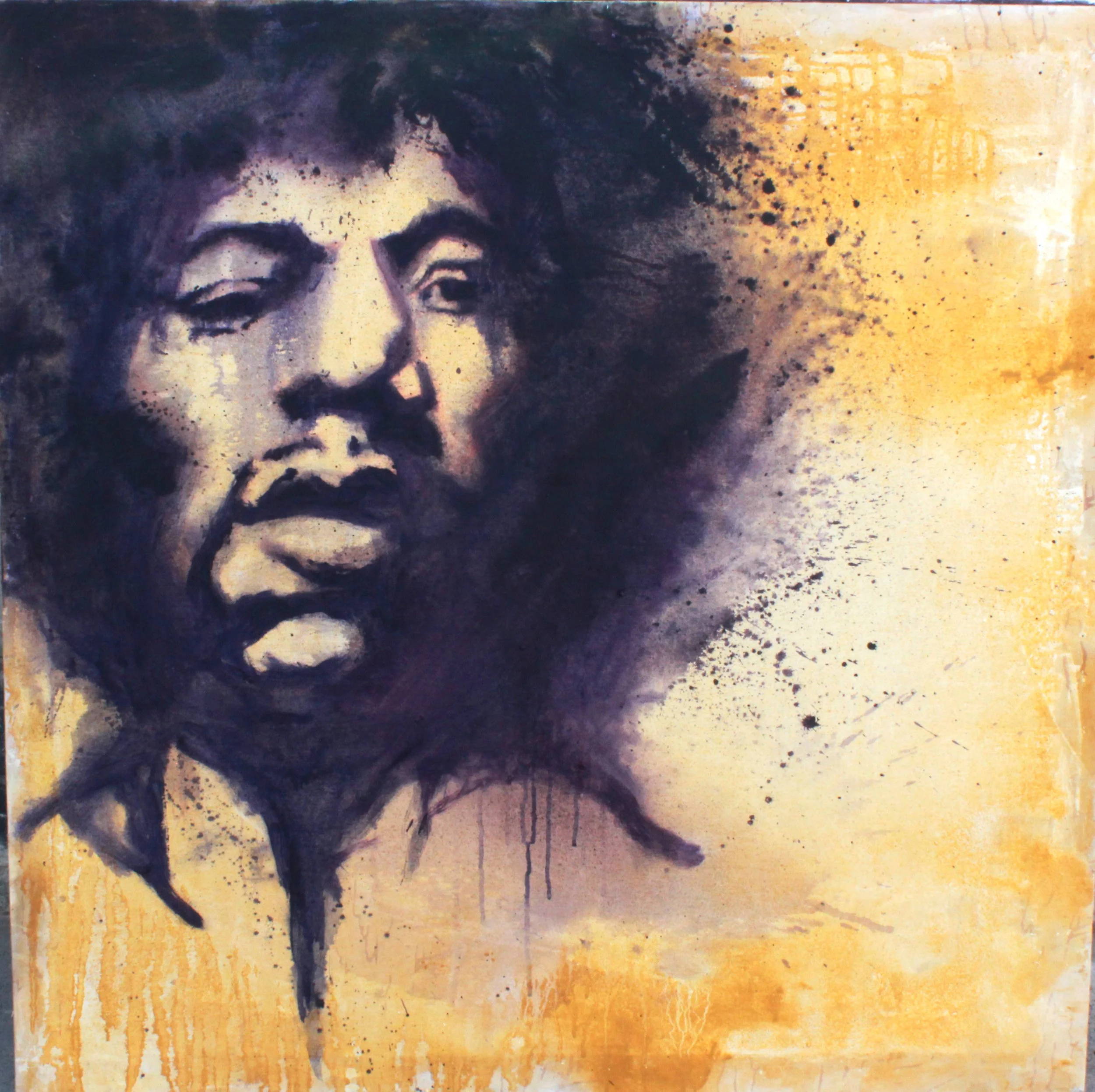 4'x4', acrylic on canvas,Jimi hendrix (2),2011.JPG