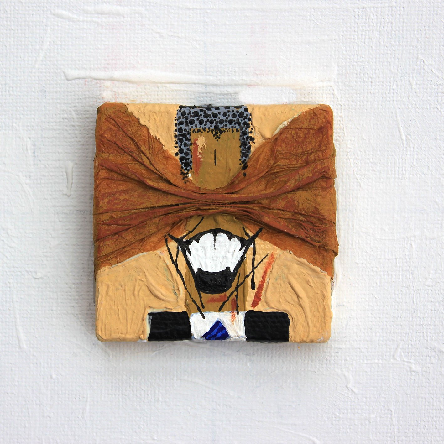 Obama, mixed media on canvas, 2x2