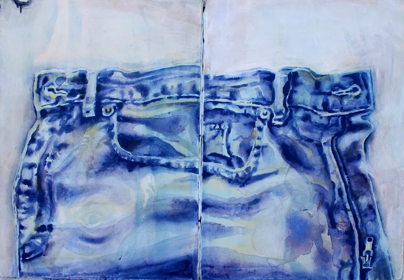 4'x28'', acrylin on canvas, Jeans series,2010.jpg