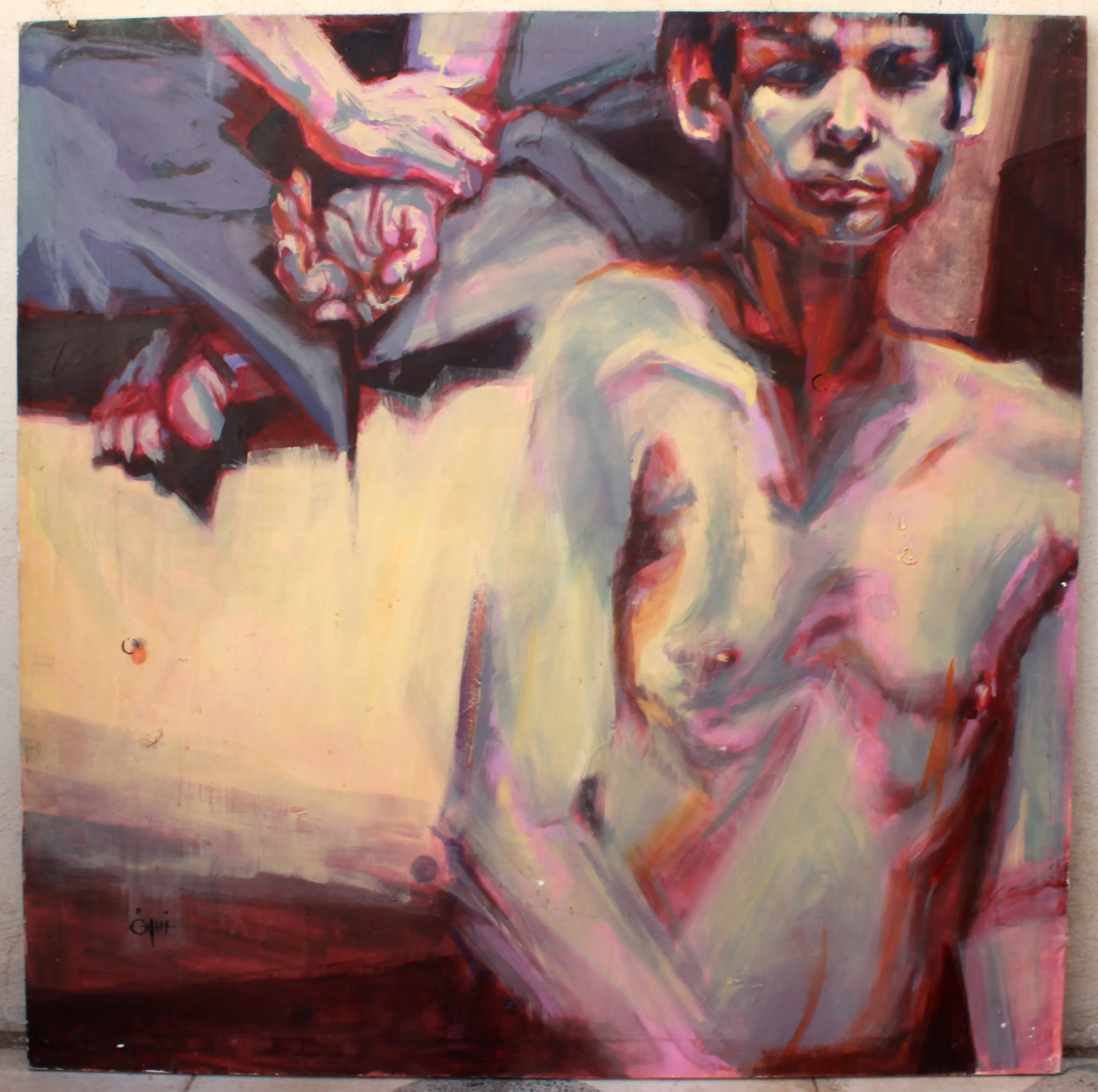 4'x4', acrylic on canvas, no title,2010.JPG