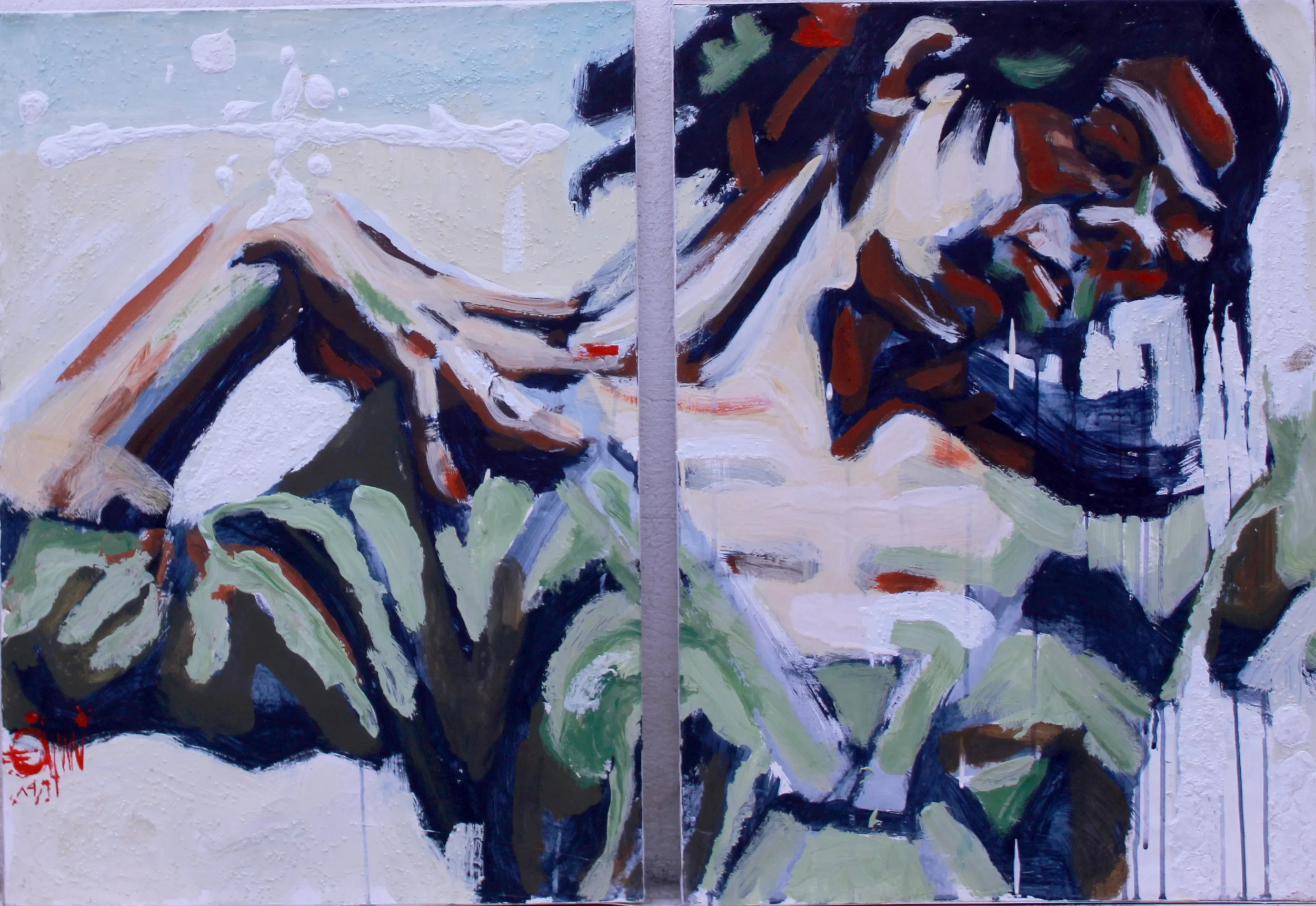 4' x 28'' , Mixed media on canvas, dance. 2008.jpg