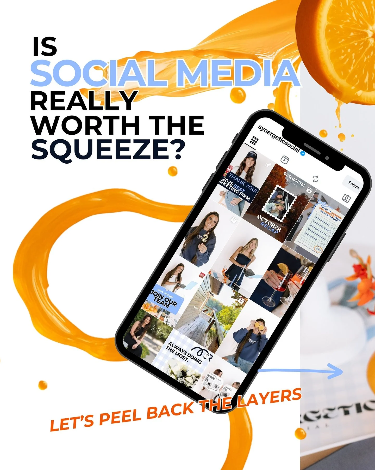 Is social media really worth the squeeze? 🍊 swipe for the juice &amp; what it means for your business 👏🏻

#socialmediamarketing #socialmediagrowth #socialmediamanager #socialmediamanagement #arkansasbusiness #marketingagency