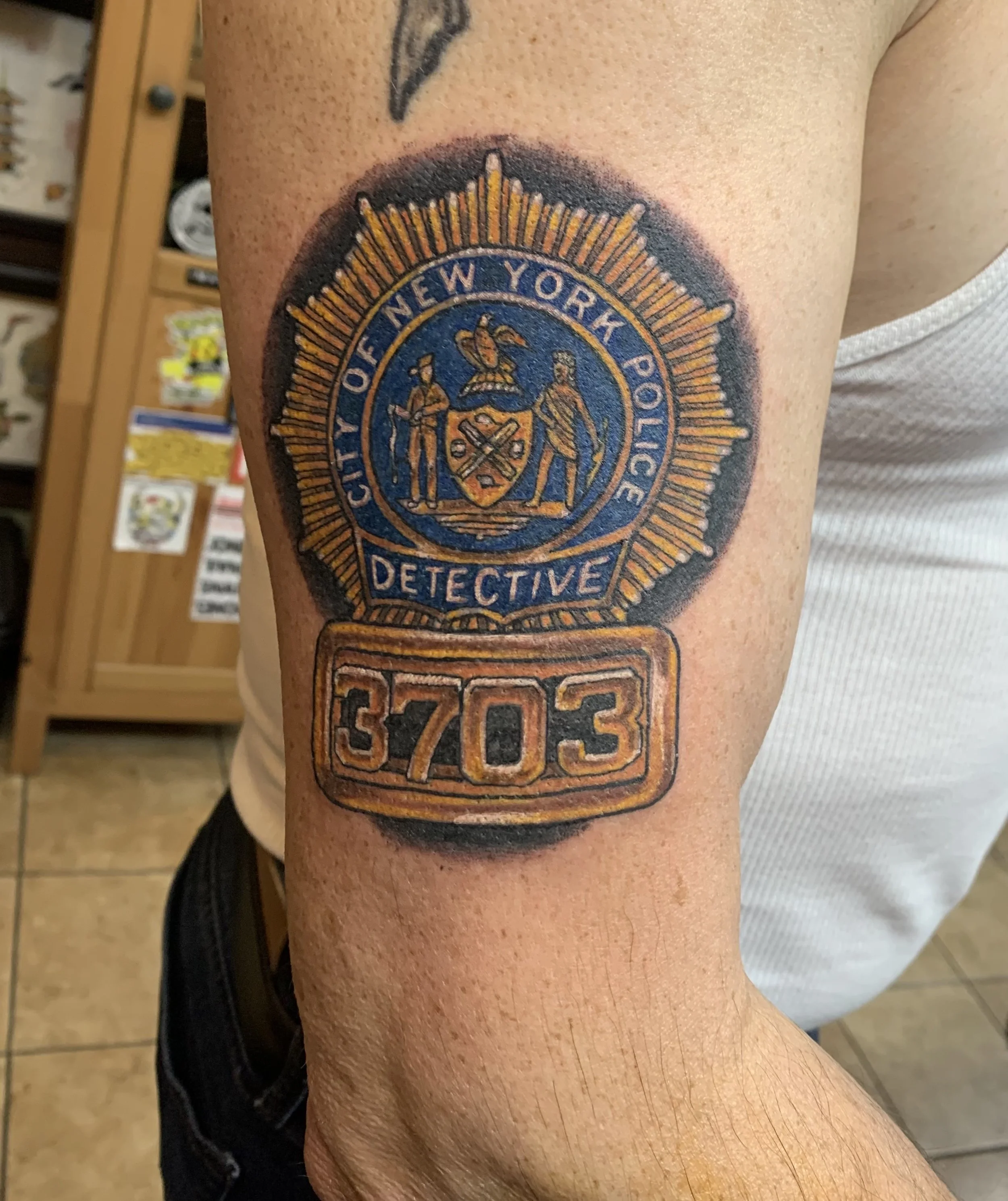 police badge color tattoo