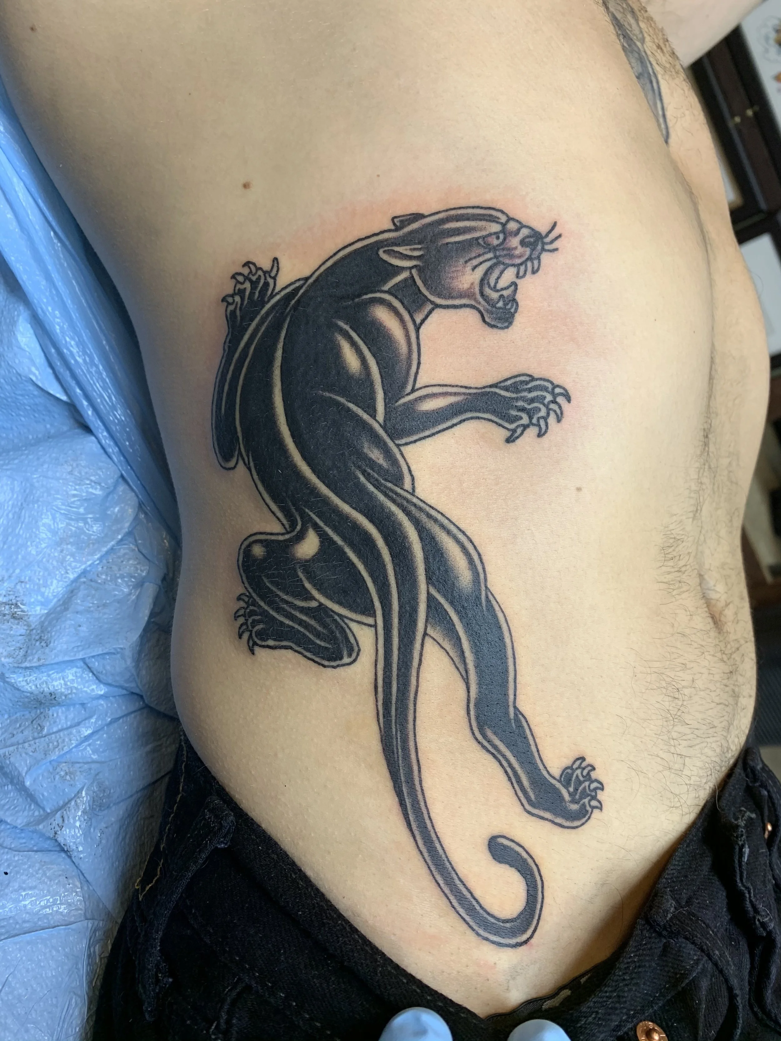 traditional panther tattoo