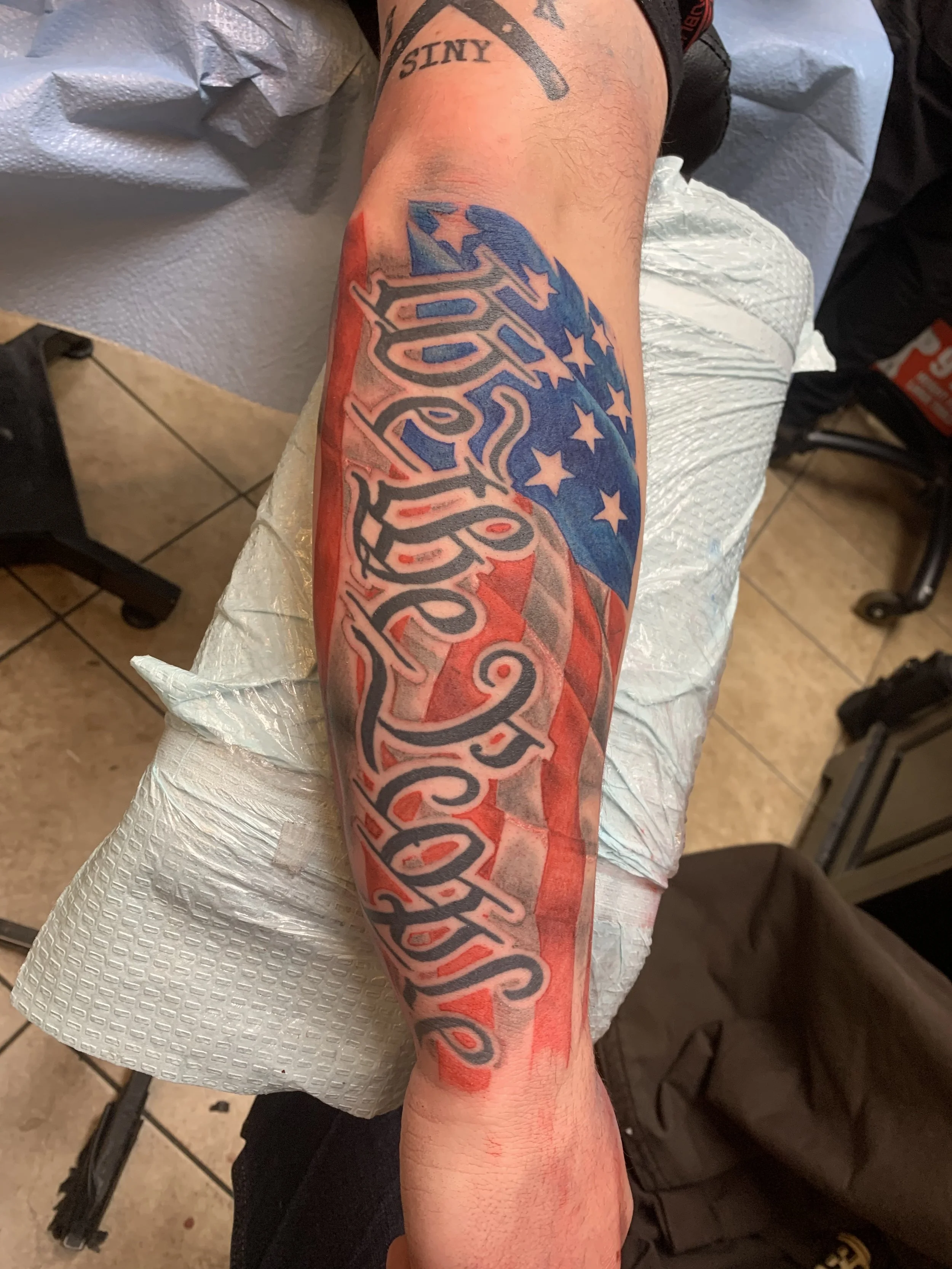 we the people color flag tattoo