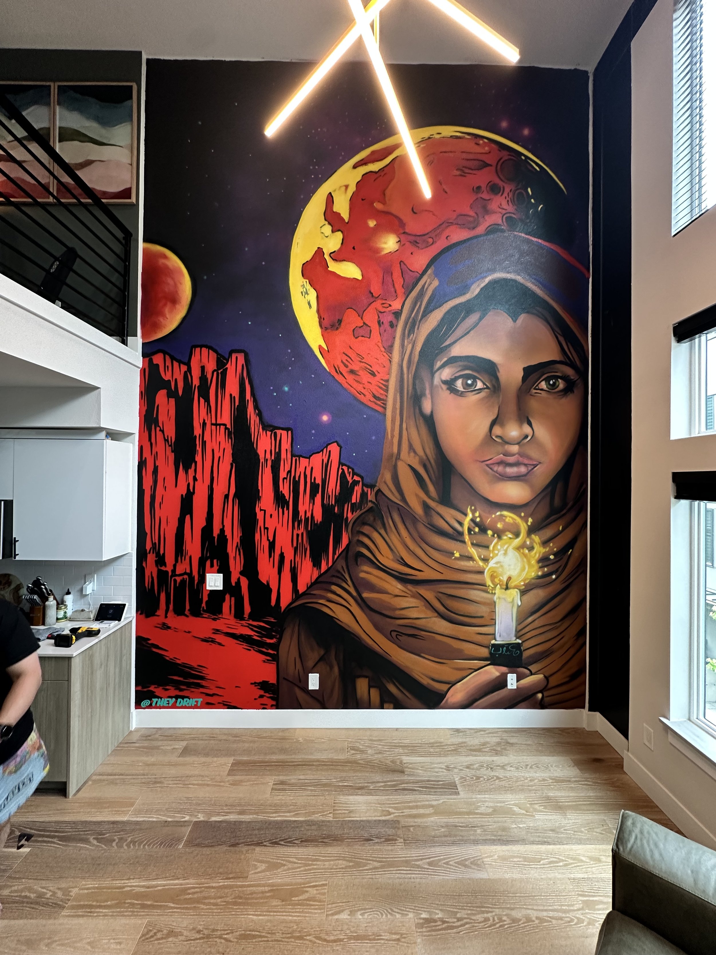 Earth Drifter - private commission 10x20ft for a private residance in West Seattle WA 2025