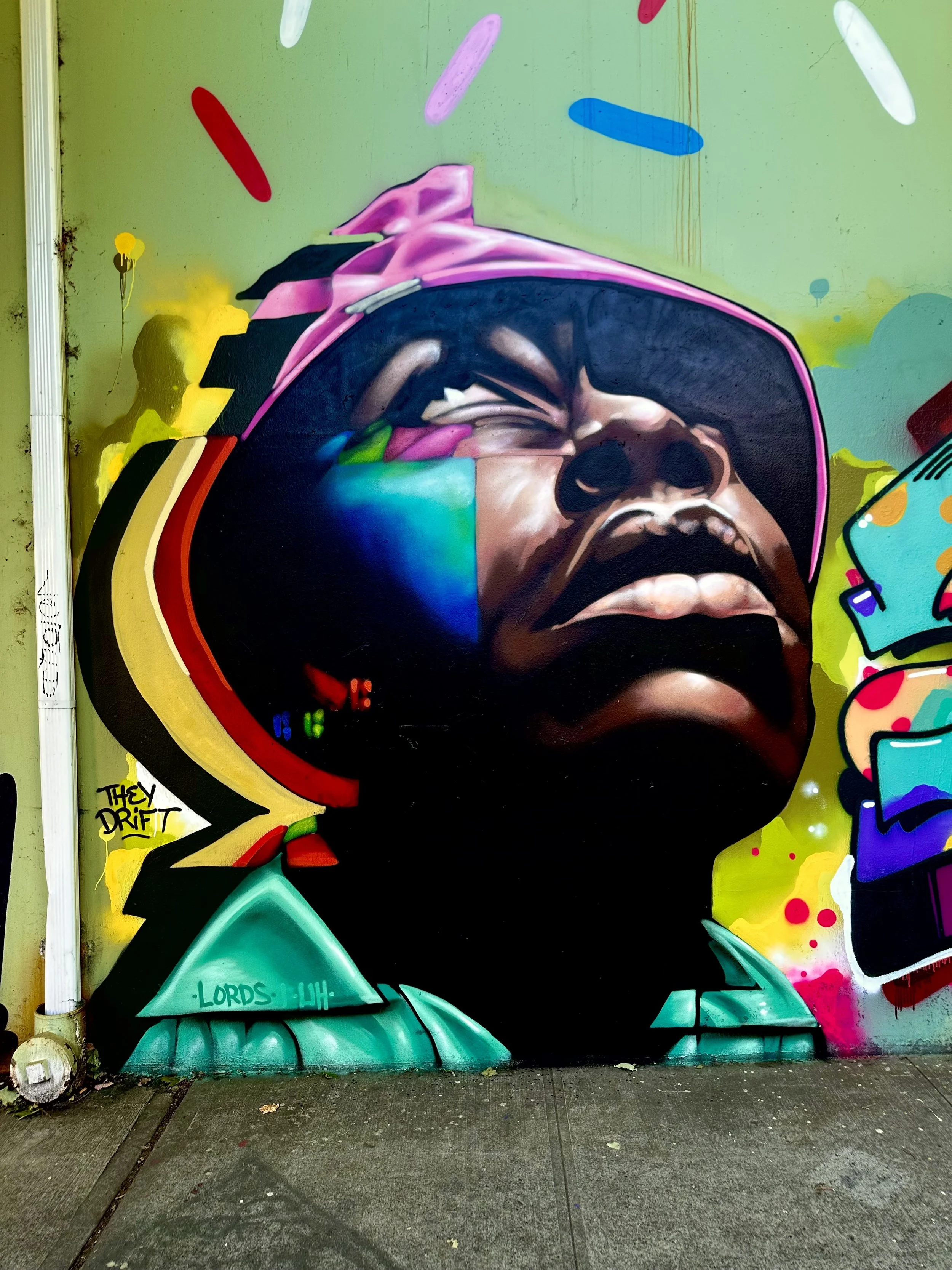 “Don’t look down” donated piece in the Central East side of Portland OR. 2023 