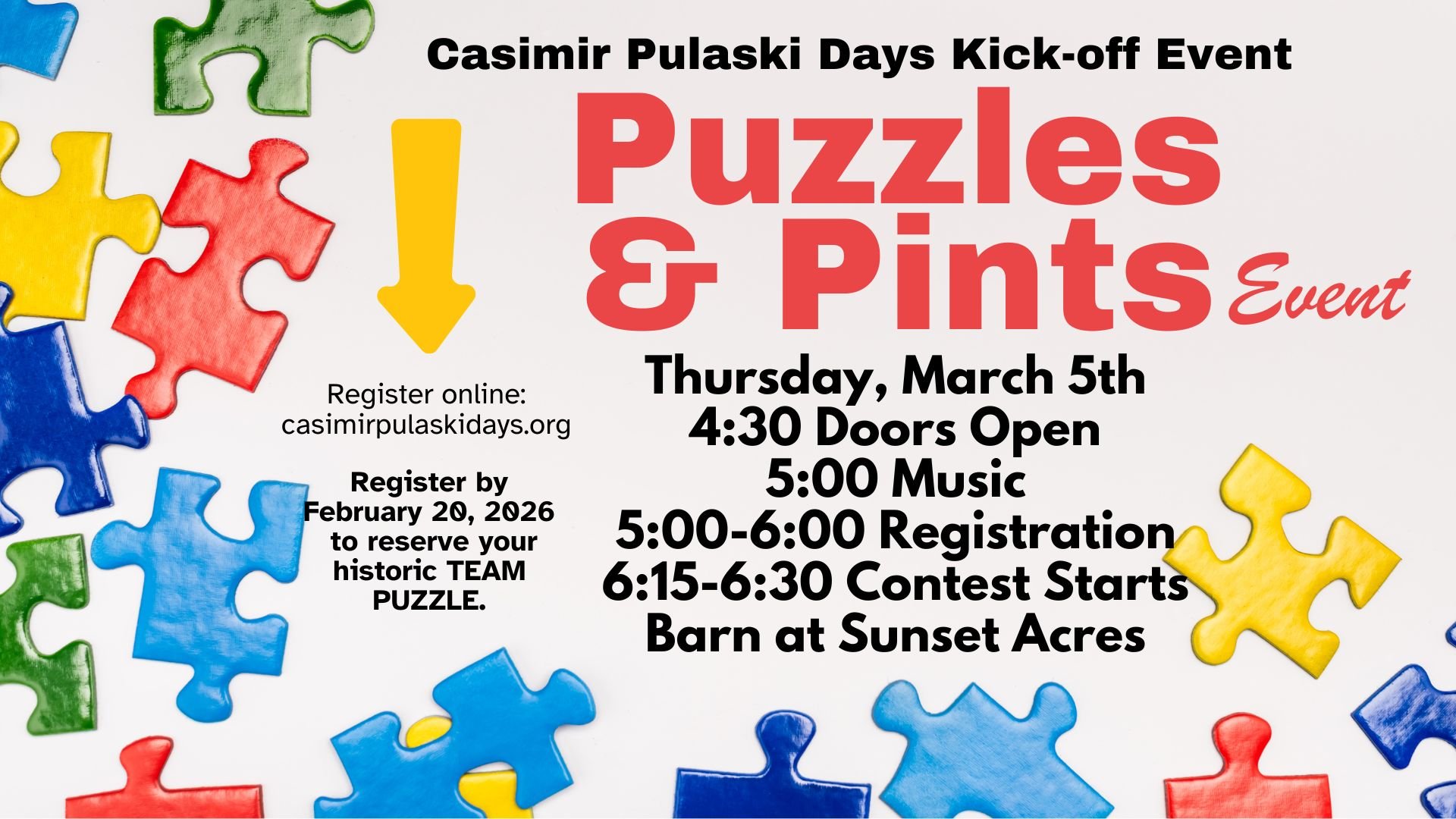 Casimir Pulaski Days Announces “Puzzles &amp; Pints” – A Night of Friendly Competition, Music, and Fun