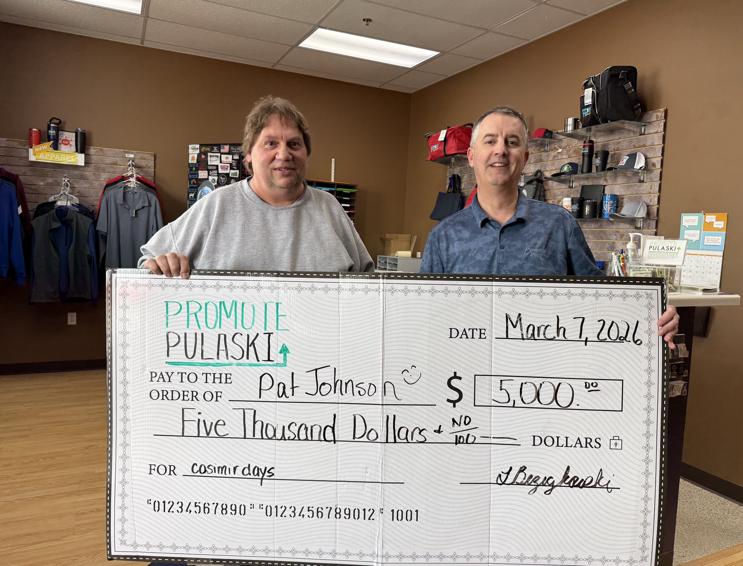 Pat Johnson from Pulaski, Wisconsin wins the $5,000 prize!