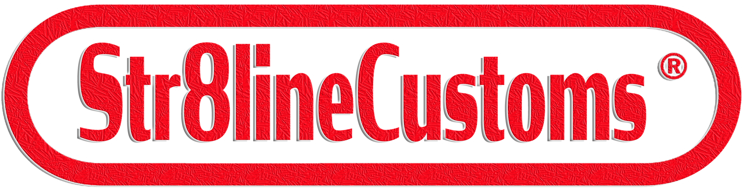 Stonelux Customs logo with red and black design, featuring bold red text inside an oval shape.