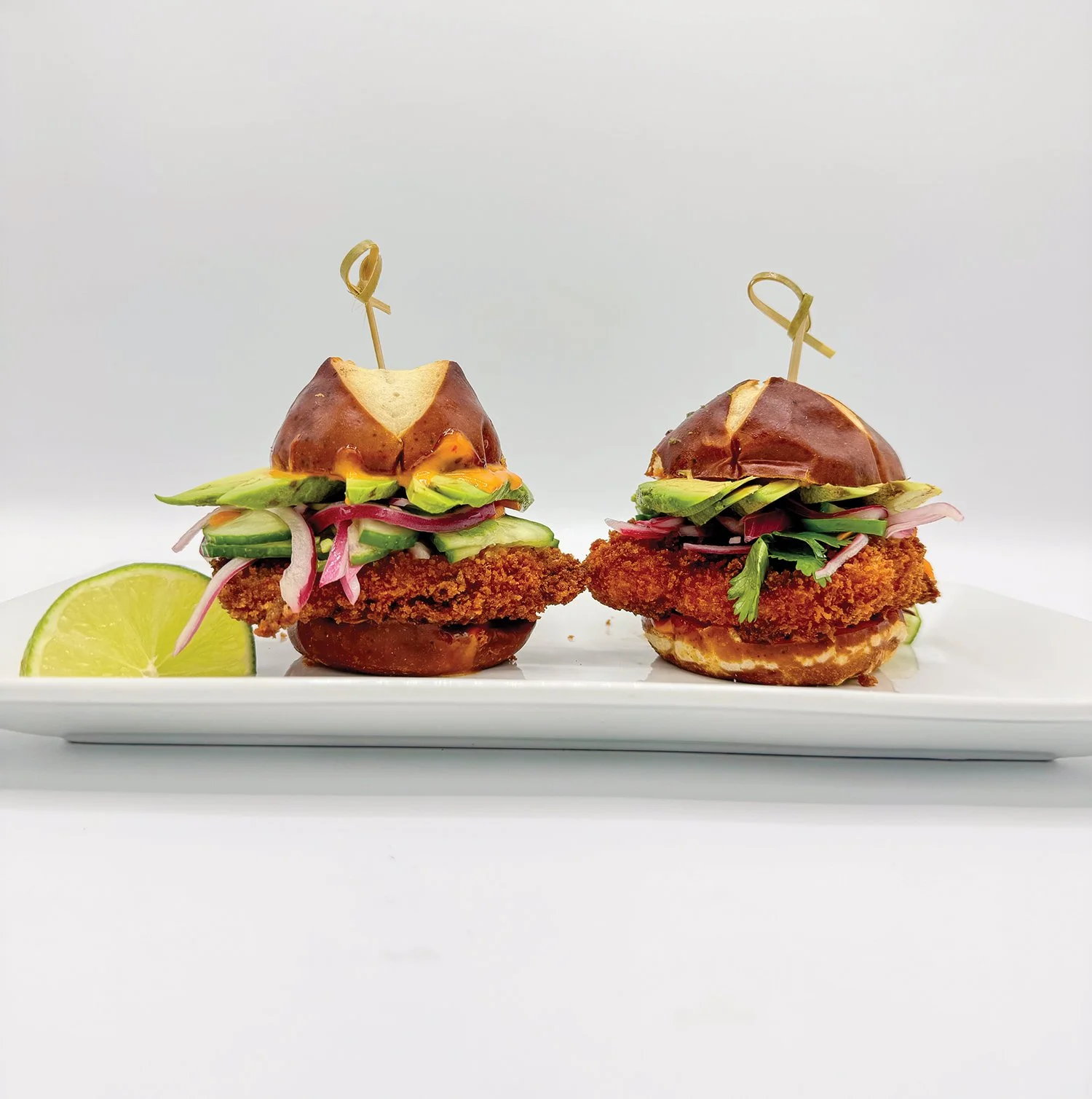 Spicy Katsu Chicken Sliders at Blue Fusion Bisto