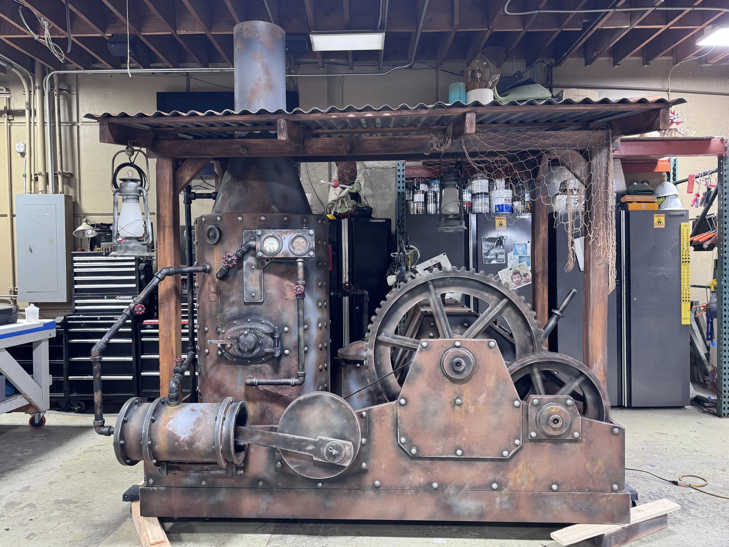 Custom fabricated steam machine prop for Calico Mine Ride at Knott's Berry Farm