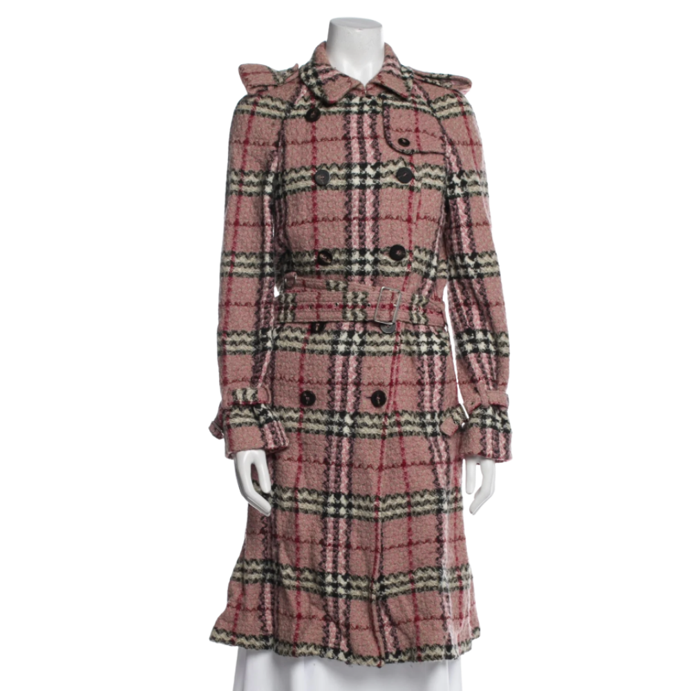 vintage Burberry plaid coat