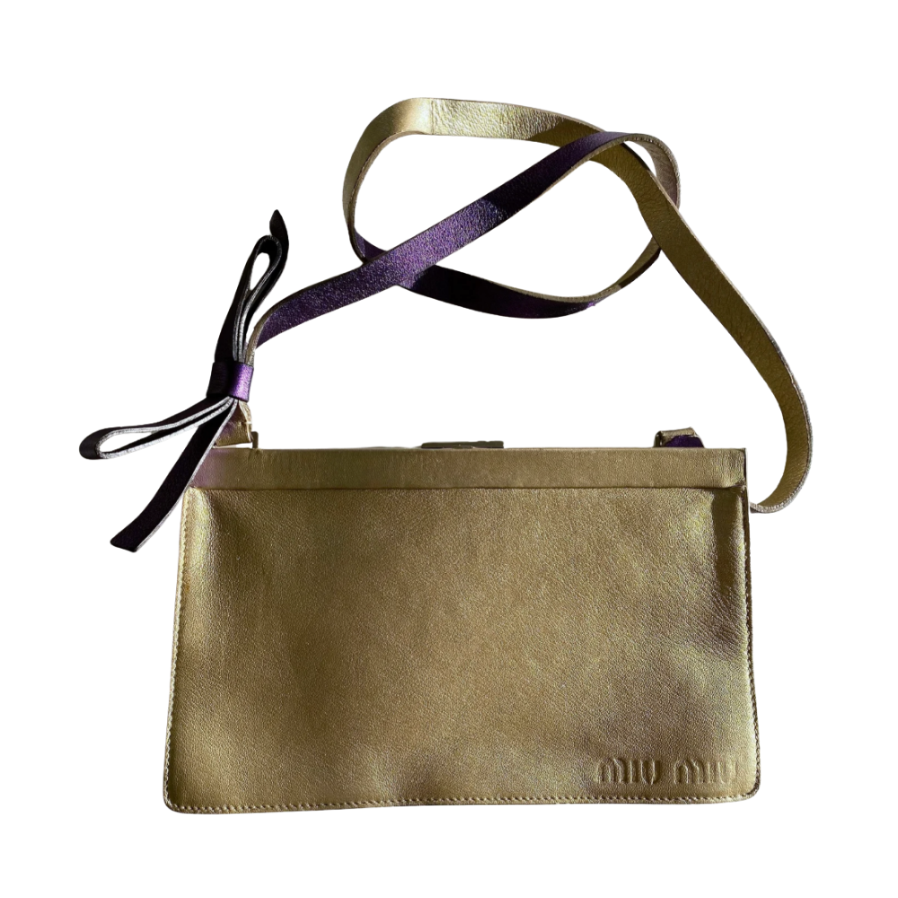miu miu 2000s gold purse