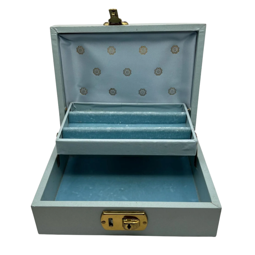 vintage baby blue jewelry box