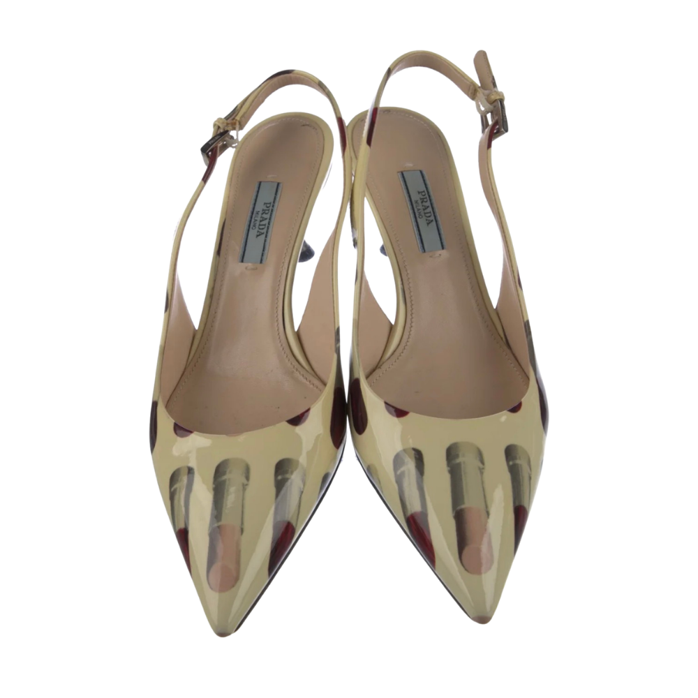 Lipstick Prada Sling backs