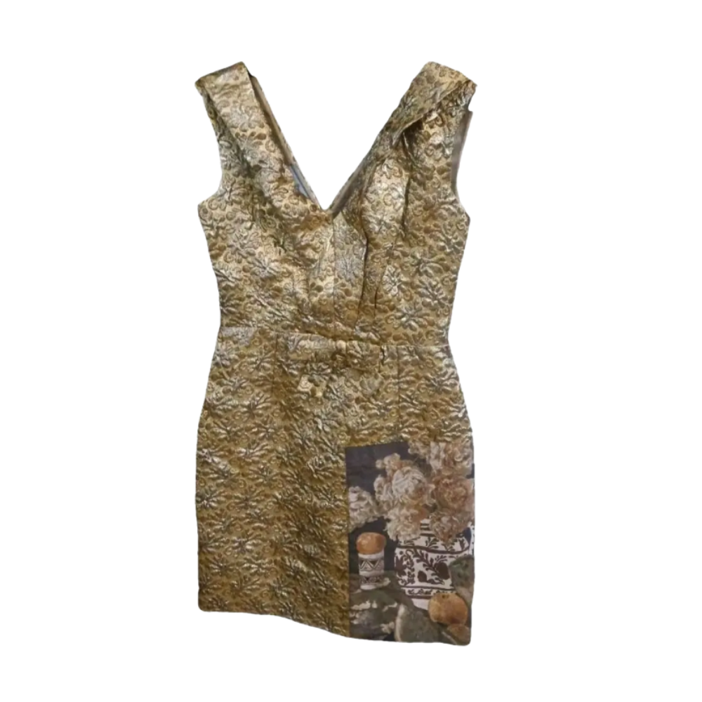 vintage gold prada dress