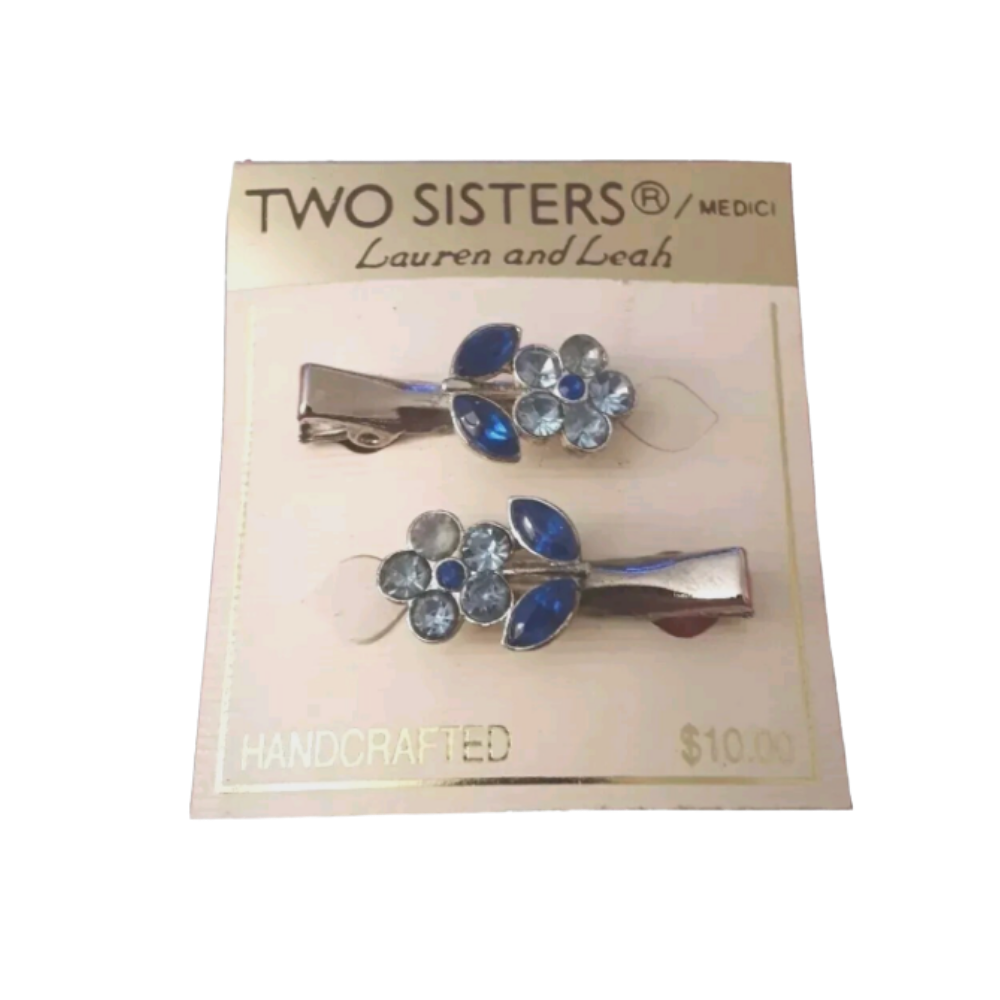 vintage rhinestone flower clips