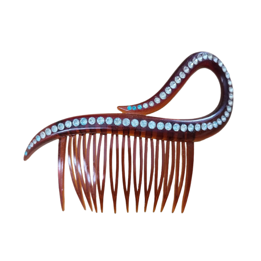 vintage rhinestone hair comb