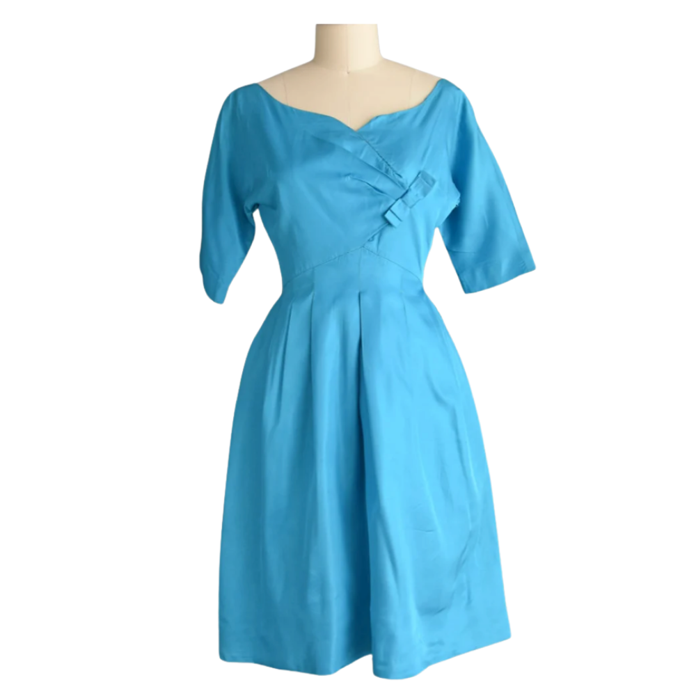 1950s blue dress